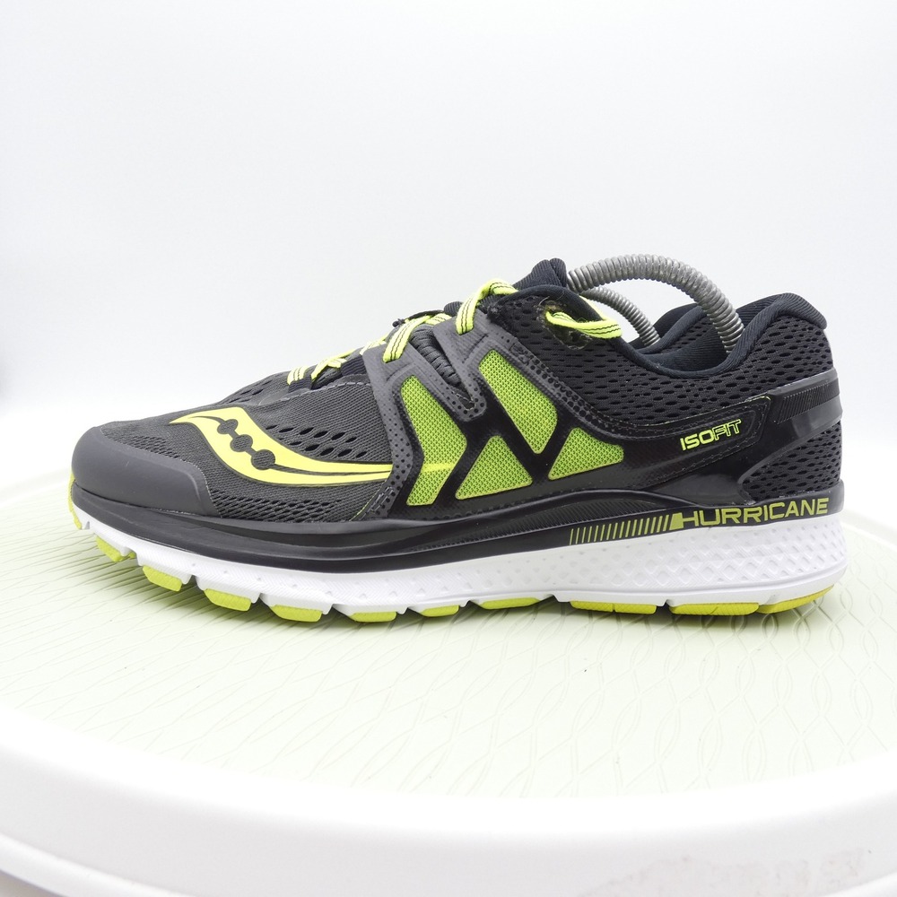 Saucony Hurricane ISO 3 Mens Running Shoes Grey Citron Yellow S20348-1 Size 10.5